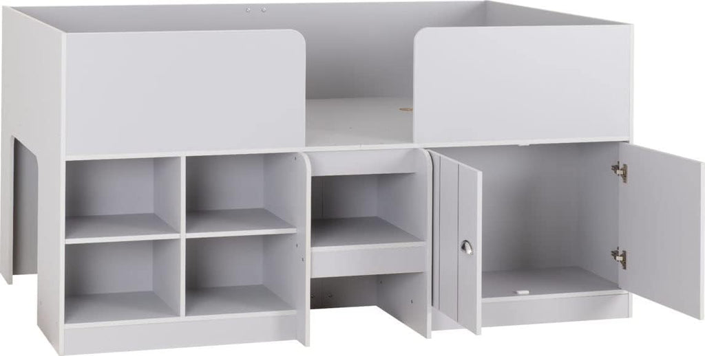 Bed With Storage 3ft Single Children Mid Sleeper Bed Frame In Dove Grey