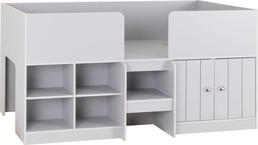 Bed With Storage 3ft Single Children Mid Sleeper Bed Frame In Dove Grey