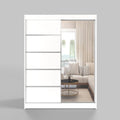 White Series 120 cm Sliding Door Wardrobe with Mirror Widths 100/120/150/180/200/250 cm Furniture for Bedroom Living Room Wardrobe with Hanging Rail