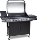 7 Gas Burner 6+1 Barbecue Grill Steel Warming Rack