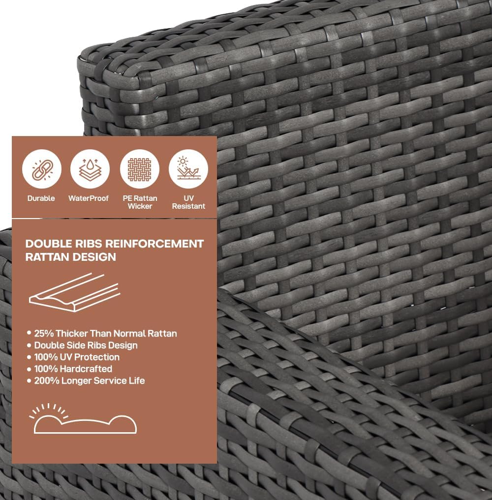 Rattan Garden Furniture Corner Sofa Set with Storage Box