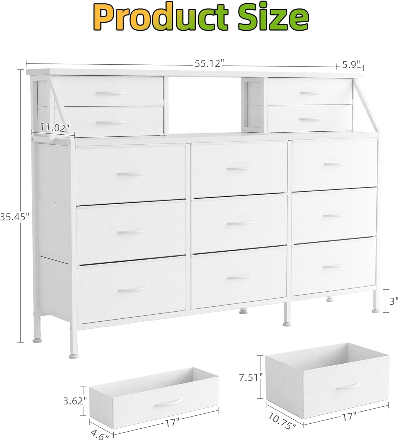 Dresser for Bedroom with 13 Drawers