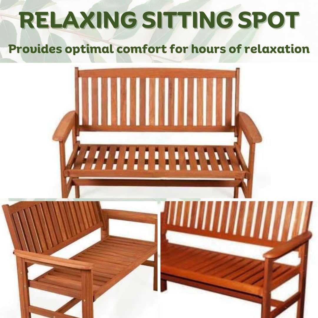 Garden Mile Traditional Wooden Garden Bench Weather Resistant 3-Seater Wooden Garden Furniture Solid Hardwood Construction Indoor &amp; Outdoor 3 seater garden furniture Easy Assemble