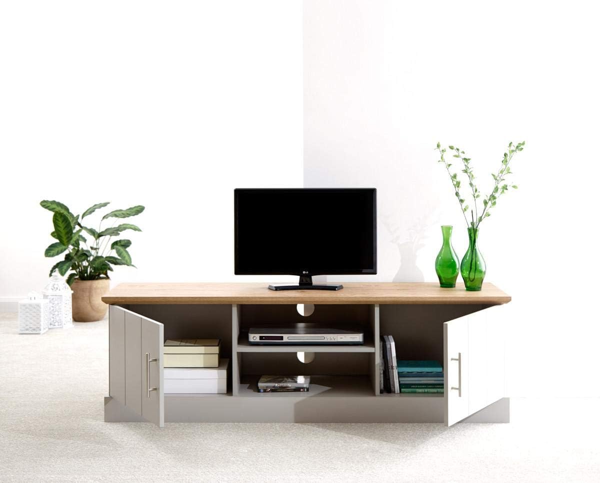 Large TV Unit with Cupboards &amp; Open Shelving