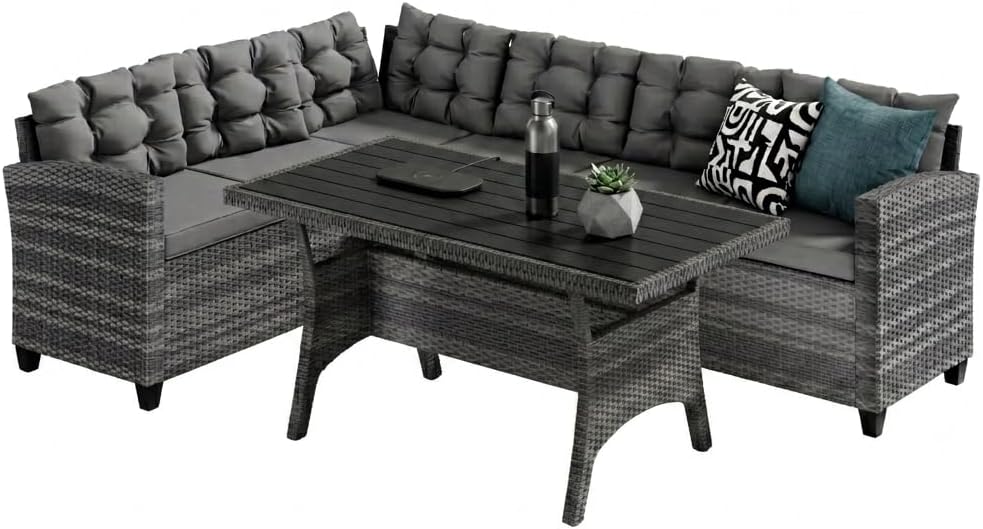 Garden Corner Lounge Dining Table Set