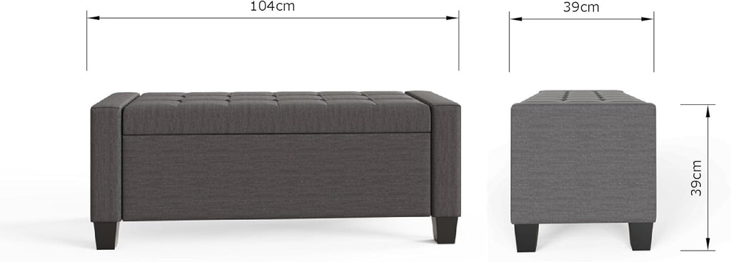Grey Ottoman Blanket Storage Box