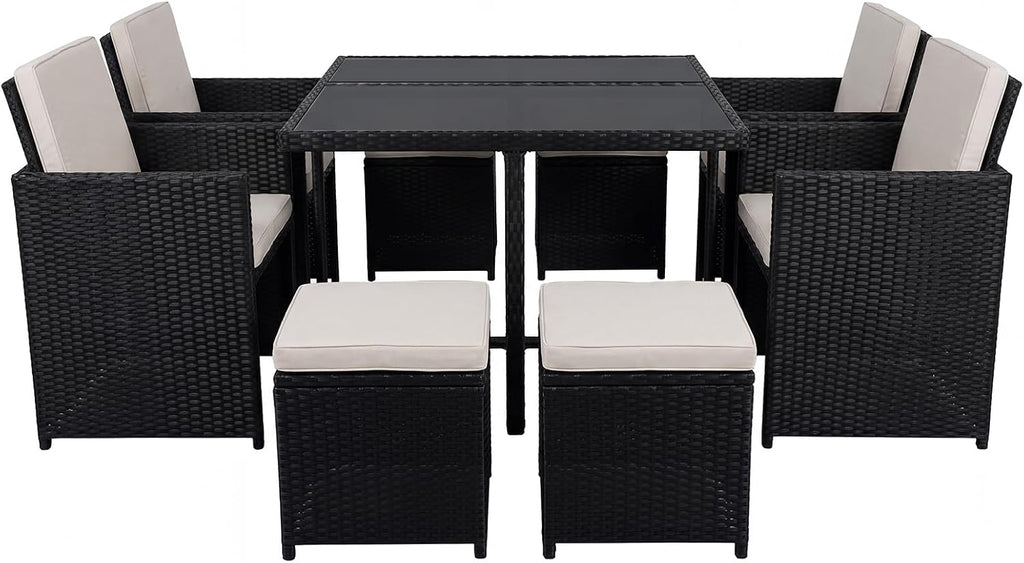 8 Seater Rattan Garden Dining Set with Table