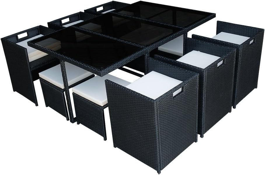 10 Seater Rattan Garden Dining Set with Large Table