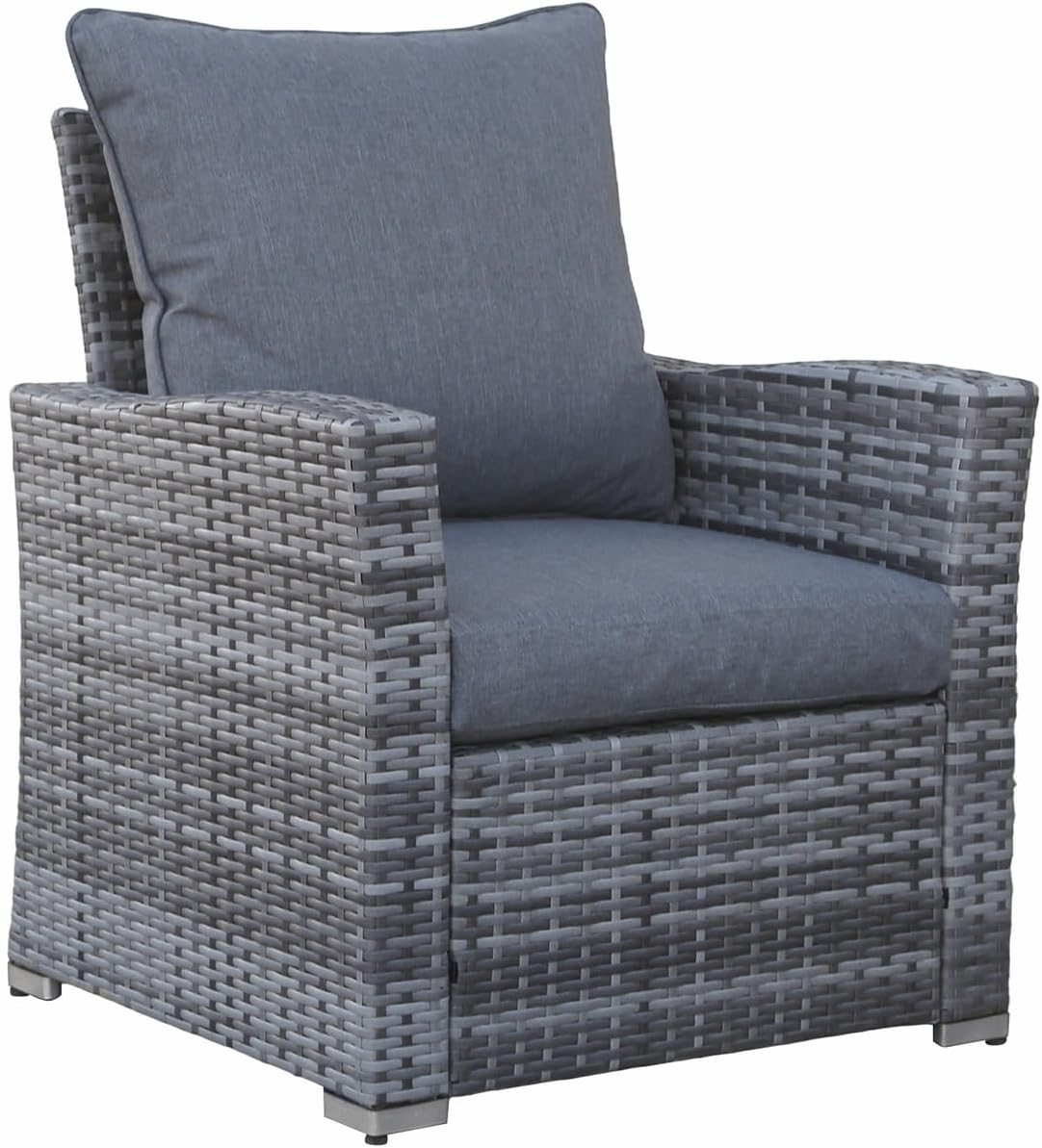 4 Seater Rattan Garden Furniture Set with Fire Pit Table - Outdoor Patio furniture - Conservatory Sofa sets - RAIN COVER INCLUDED (Dark Grey