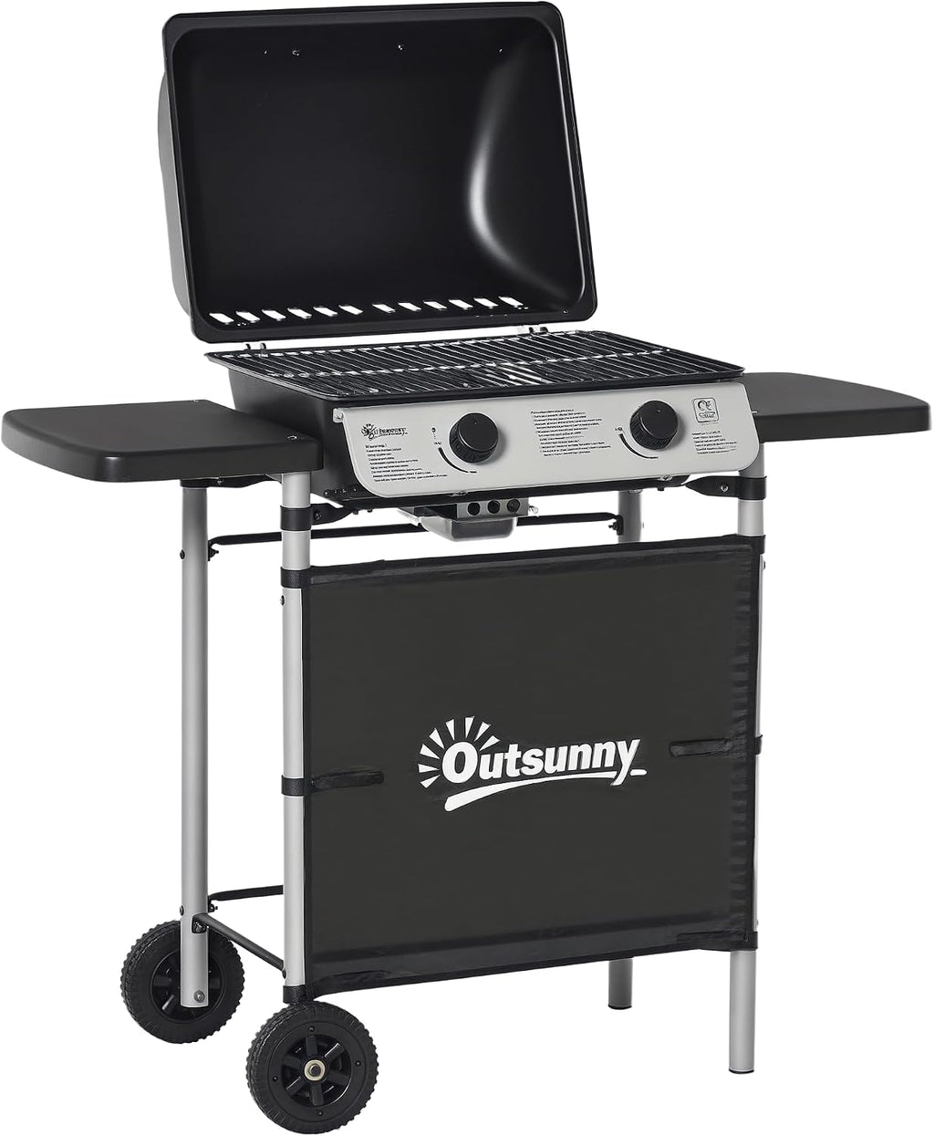 2 Burner Gas BBQ Trolley with Lid