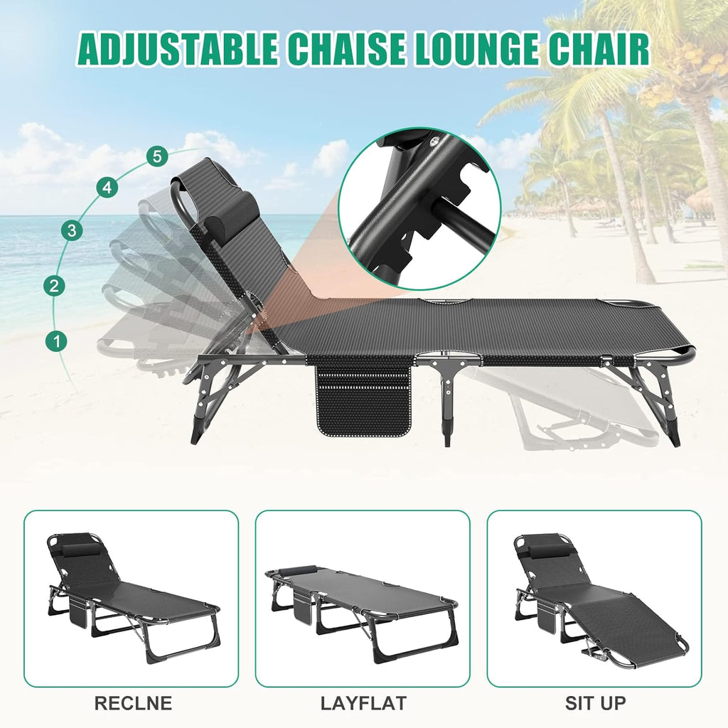 Folding Sun Lounger for Garden