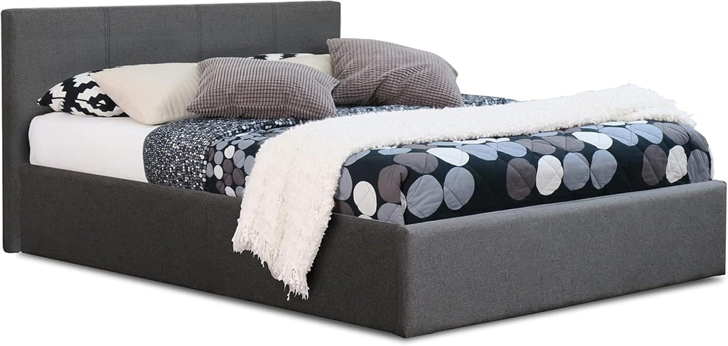 Double (4ft6) Grey Fabric Ottoman Storage Bed