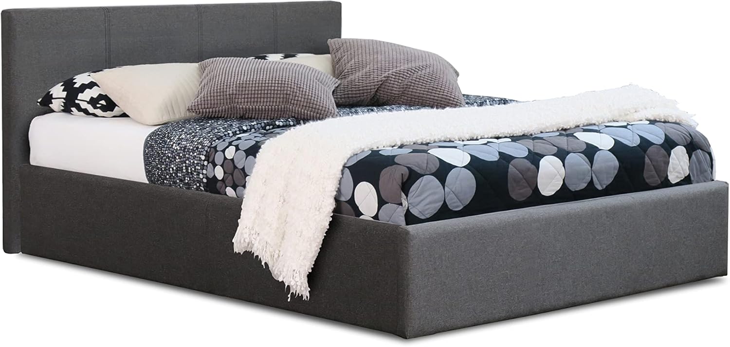 Double (4ft6) Grey Fabric Ottoman Storage Bed
