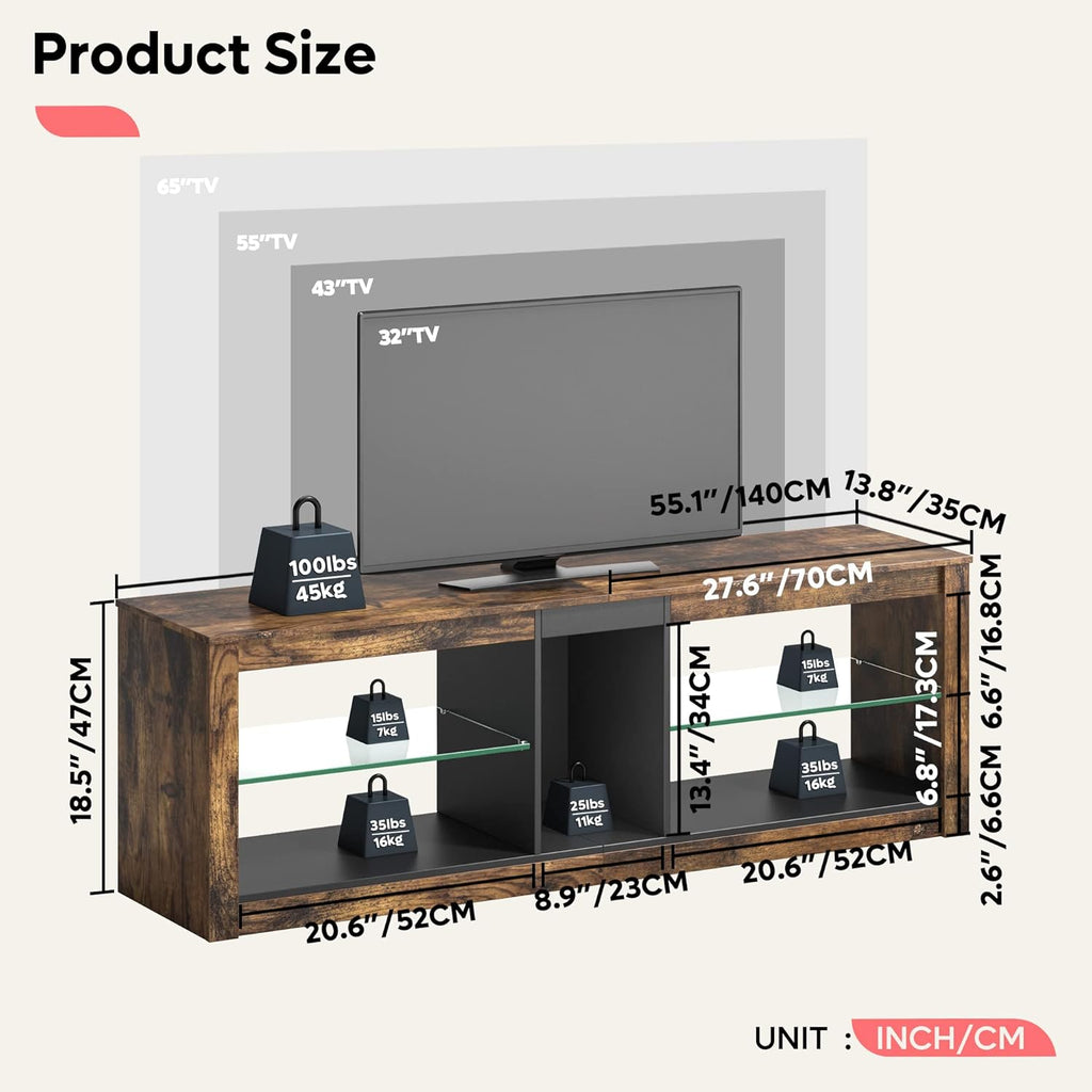 140cm LED TV Stand & Entertainment Cabinet