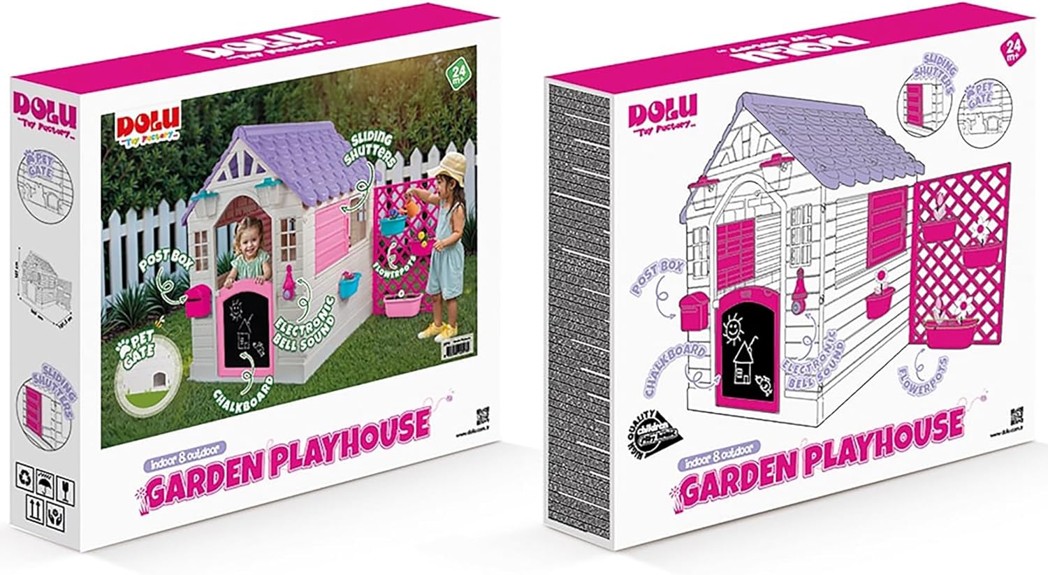 Playhouse with Electronic Doorbell For Children From 2 Years Garden Toy For Kids Garden Toys Playhouse Kids Outdoor Indoor Plastic House Toddler Garden Toys