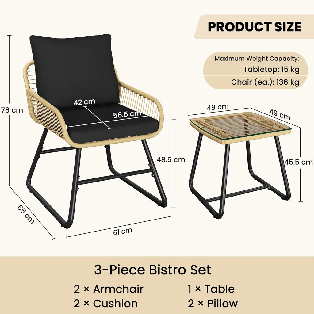 3 Pieces Bistro Set