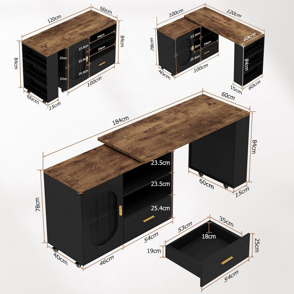 Black Kitchen Island on Wheels