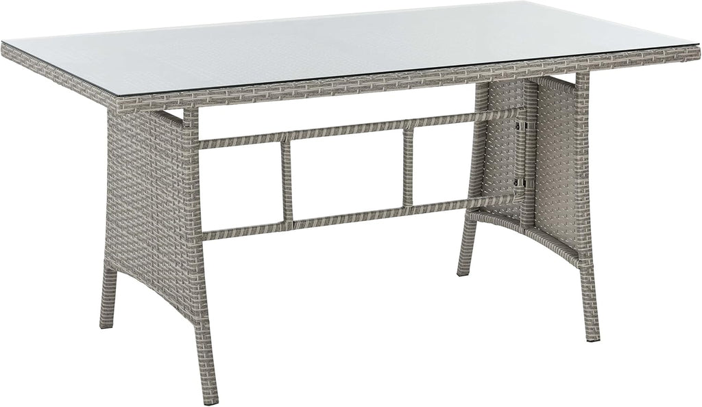 9 Seat Marilyn Corner Sofa &amp; Dining Rattan Garden Furniture Set for Indoor Outdoor Patios Gardens Conservatories (Mountain Grey)