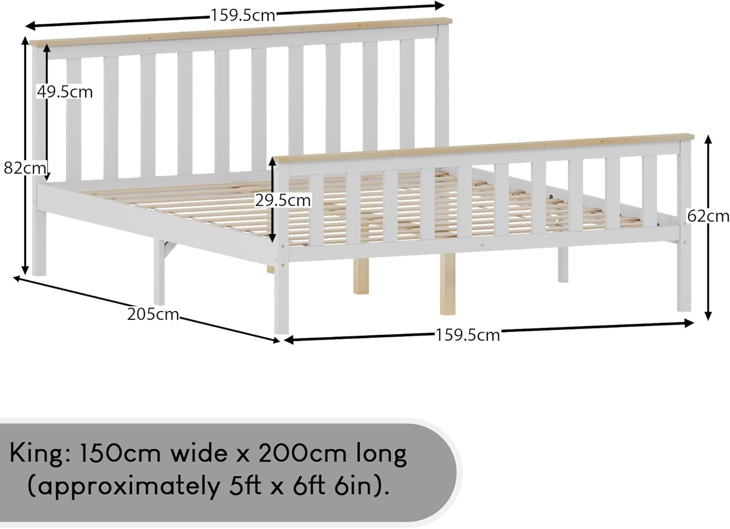 King High Foot End Bed Frame