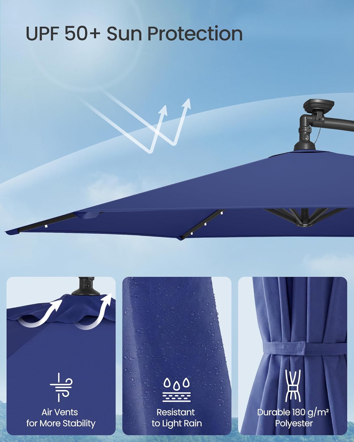 Garden Patio Parasol Umbrella with Base