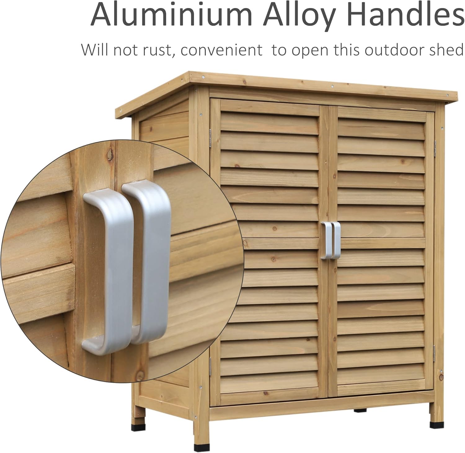 Garden Shed Wooden Garden Storage Shed 2 Door Unit Solid Fir Wood Garage Tool Organisation Cabinet