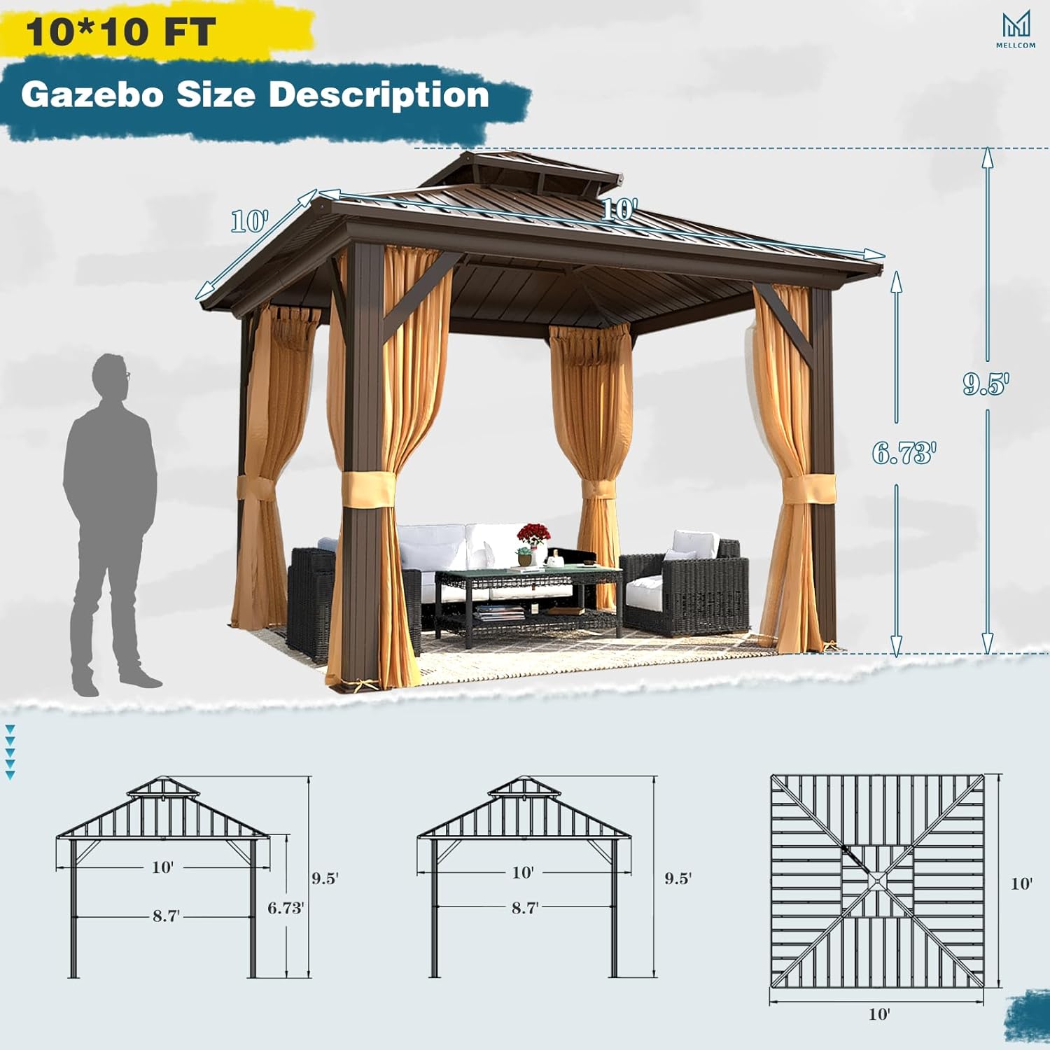 3x3M Hardtop Gazebo