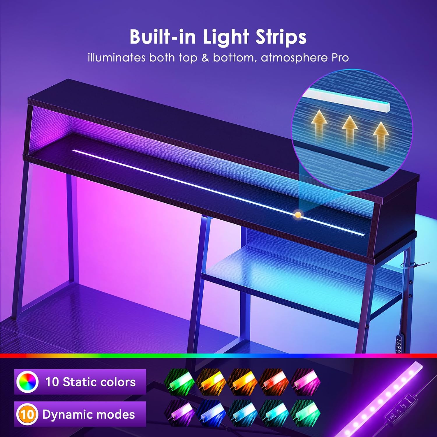 Gaming Desk with Led Lights