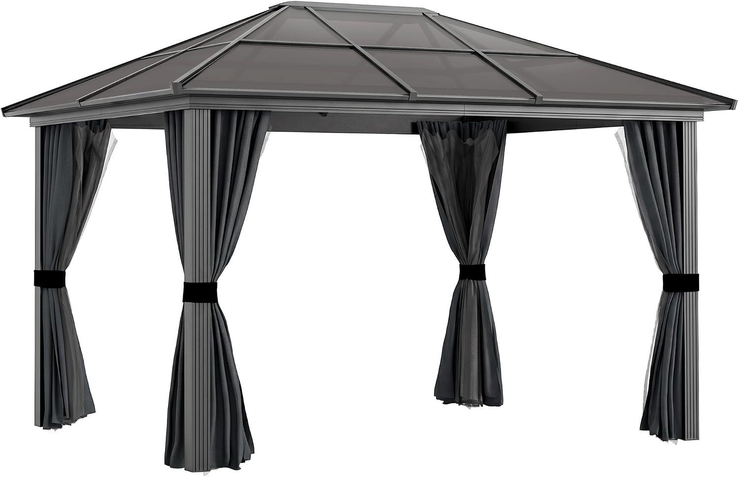 3 x 3.6m Hardtop Gazebo with UV Resistant Polycarbonate Roof &amp; Aluminium Frame