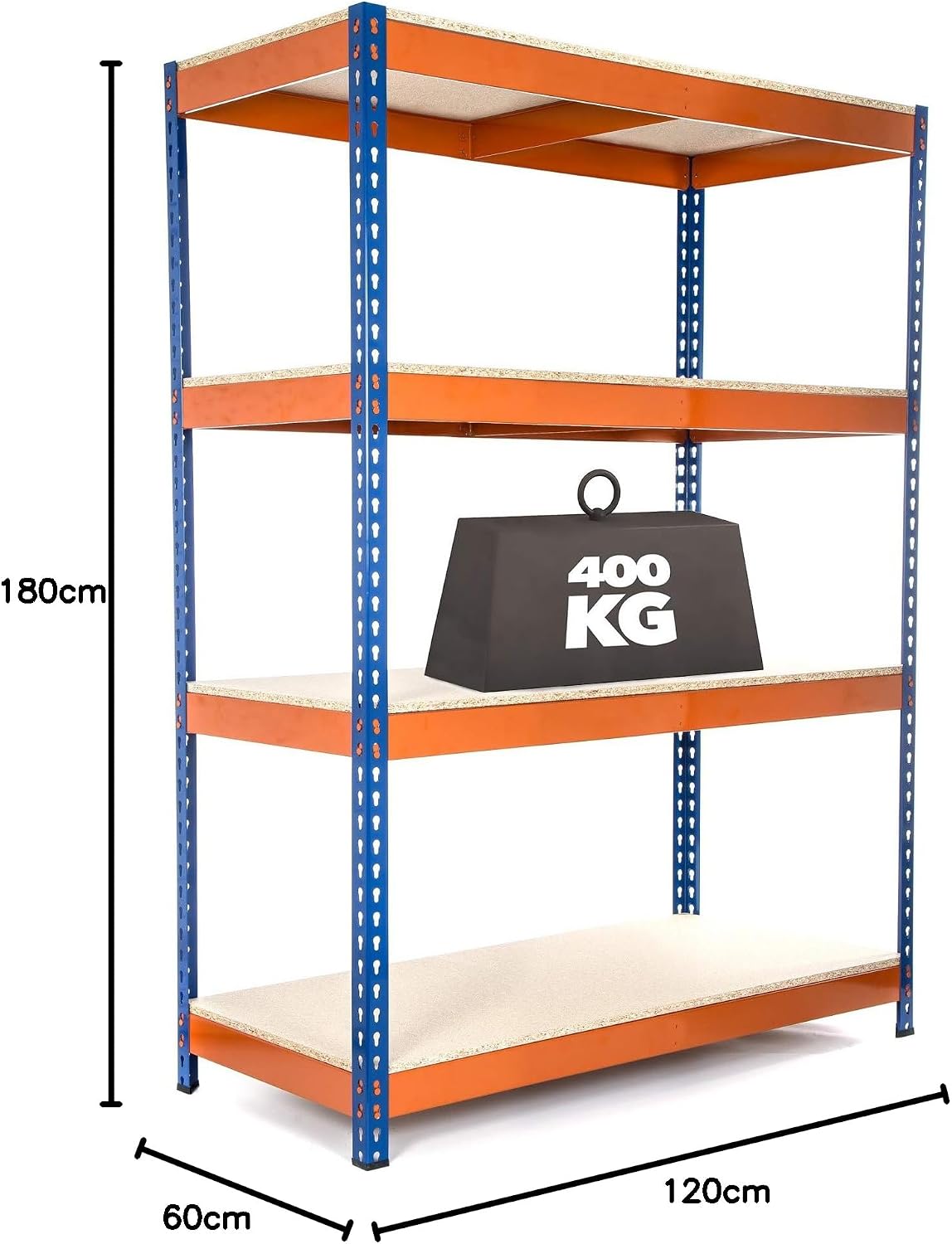 Heavy Duty Industrial Garage Racking/Shelving Unit 400KG Per Shelf (1800mm H x 1200mm W x 600mm D)