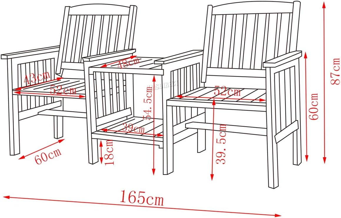 Outdoor Garden Love Duo Seat Patio Bench Couples Companion Yard 2 Seater Chair Twin With Table Set Parasol Hole Pool Wooden Furniture LS02 Natural