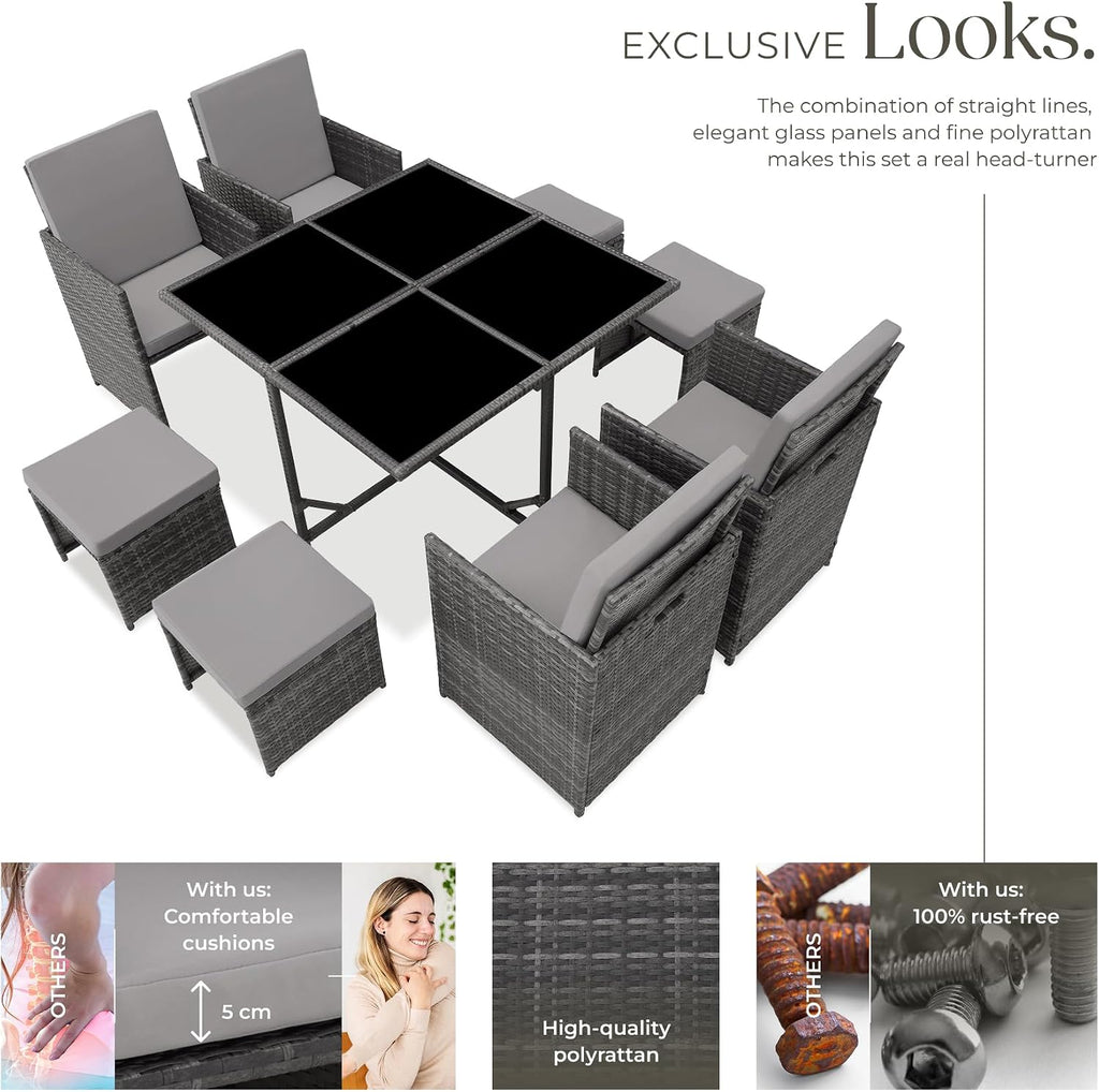 Garden Furniture Set with Aluminium Base