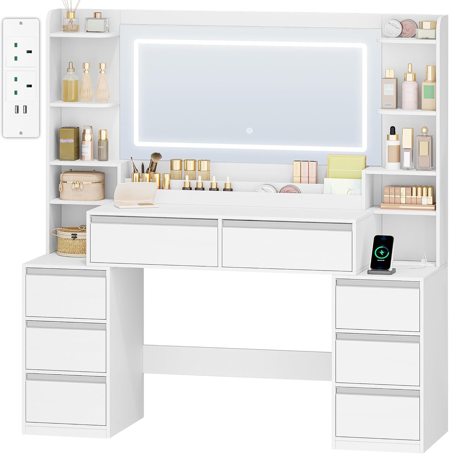 135 cm Dressing Table with Mirror