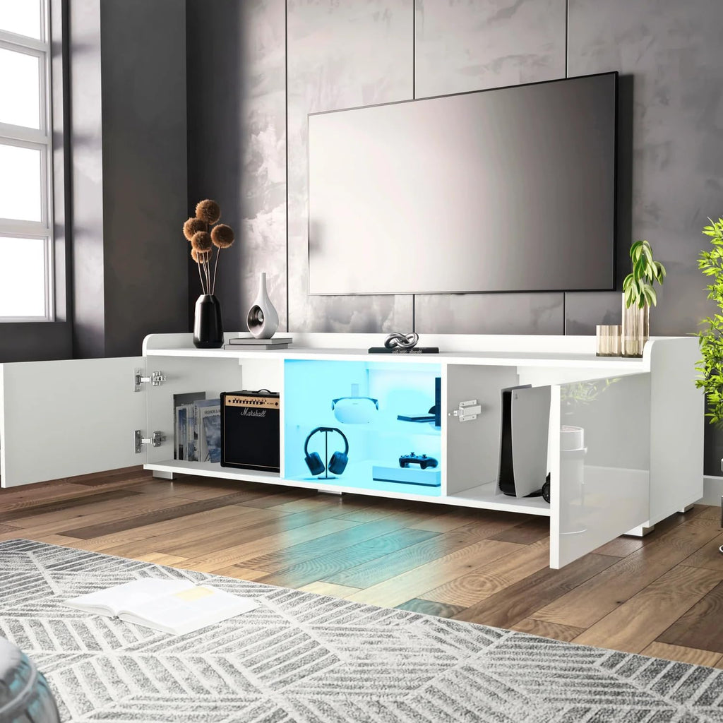 140cm White TV Unit