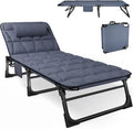 Foldable Sun Lounger with 4-Position Adjustable Backrest