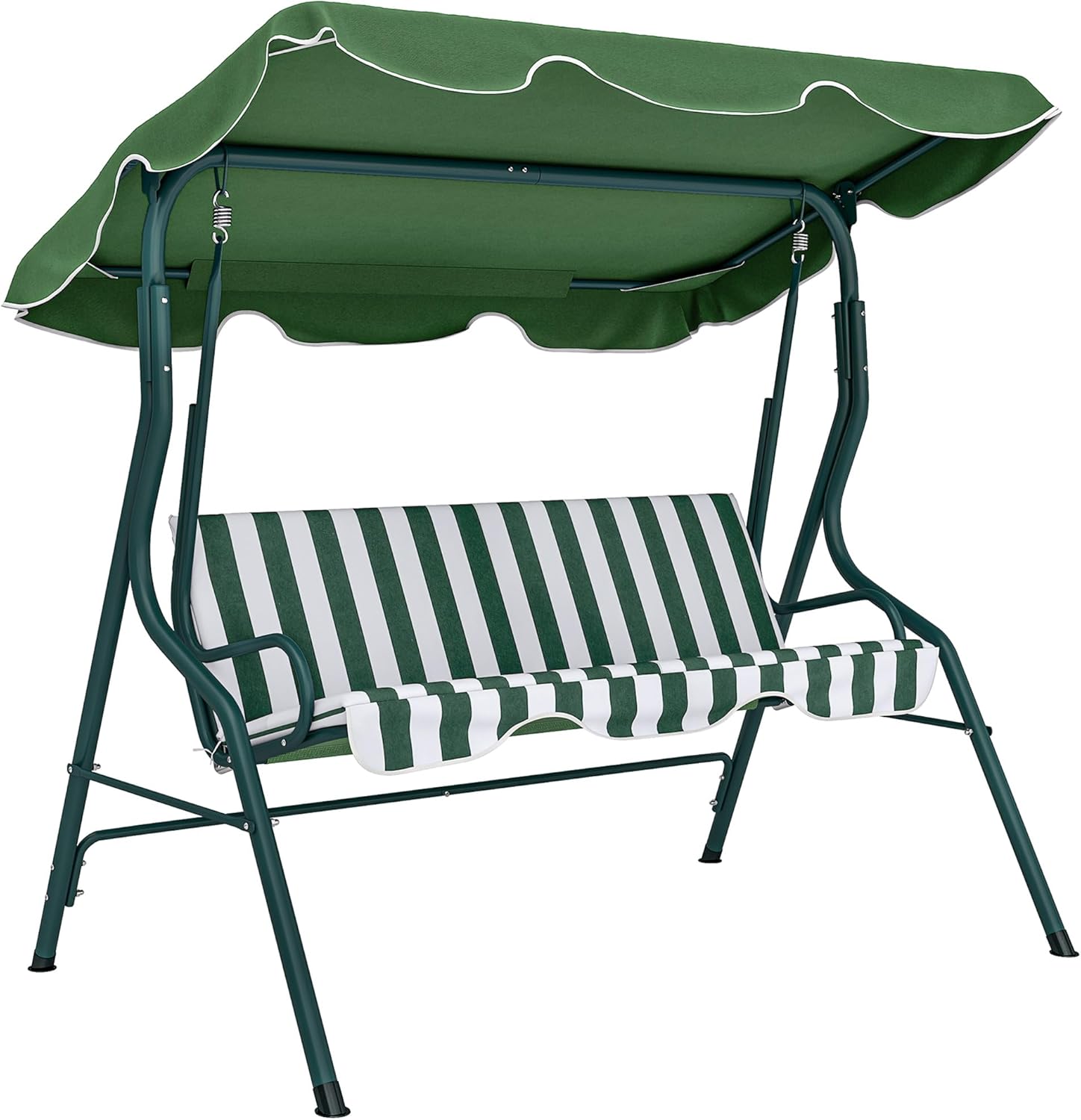 3 Seater Canopy Swing Chair Outdoor Garden Bench with Adjustable Canopy