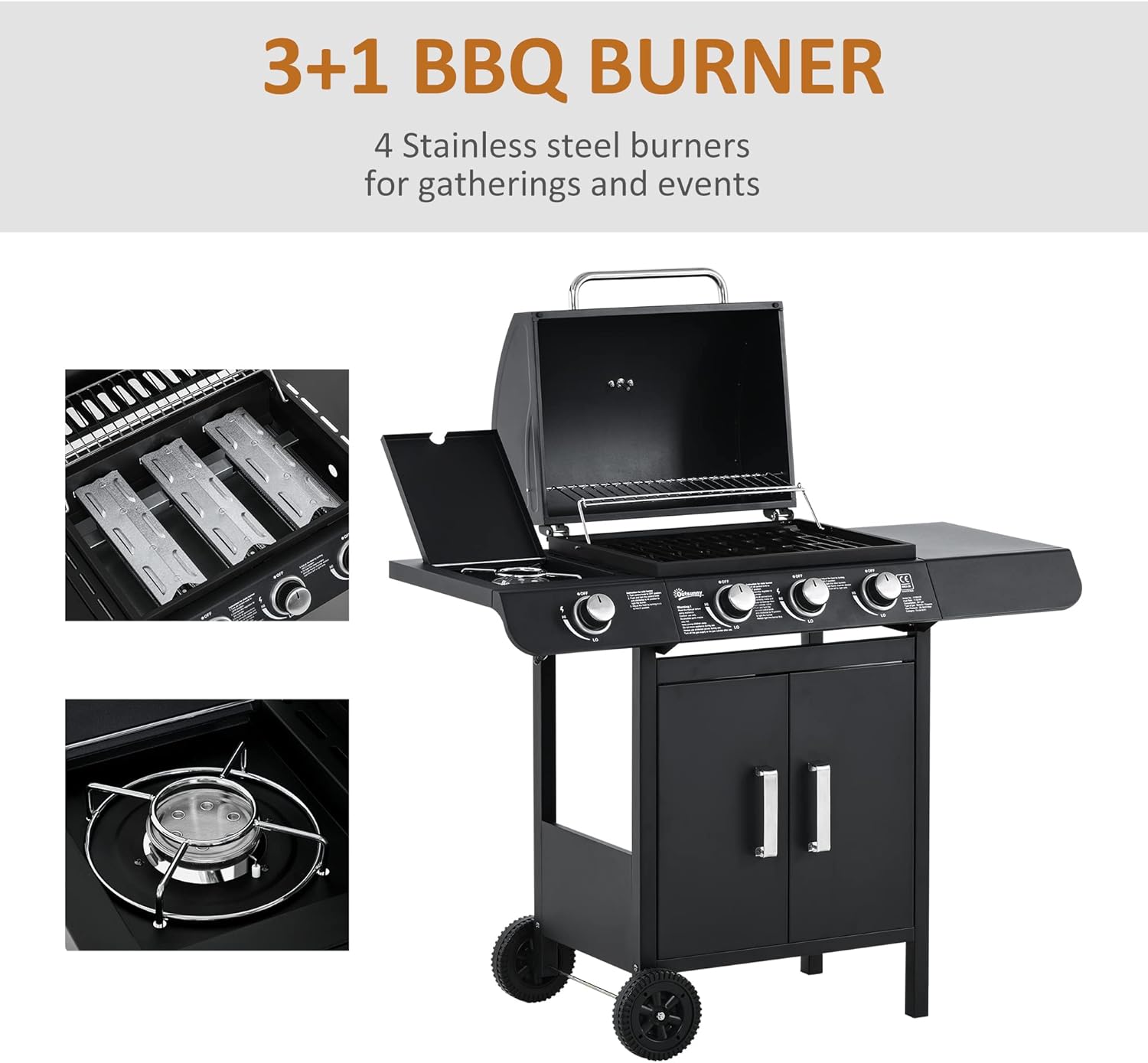 3+1 Burner Gas BBQ Grill