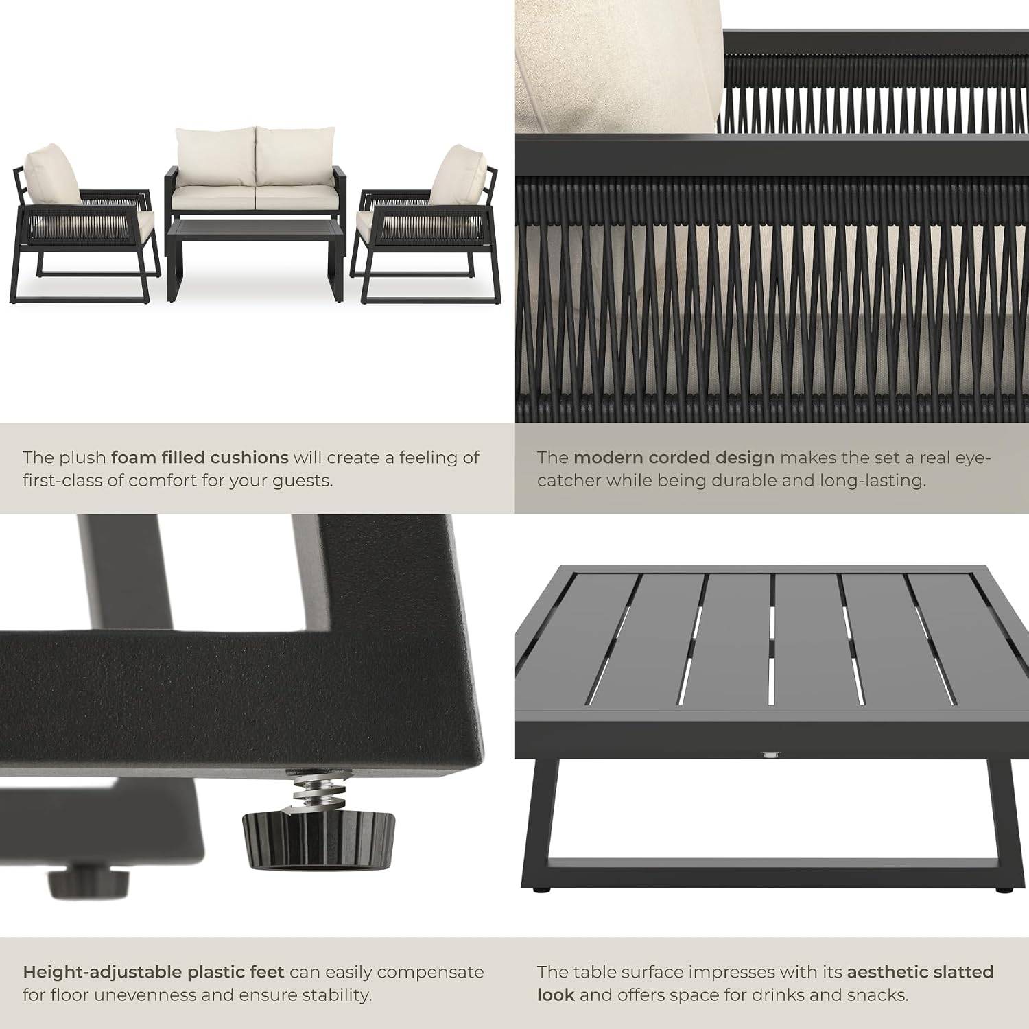 Garden Furniture Set in Modern Corded Design