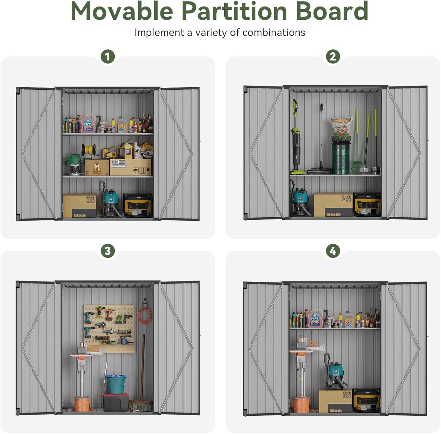 5×1.5ft Garden Storage Cabinet with 2 Adjustable Shelves