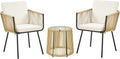 3-Piece Outdoor PE Rattan Bistro Dining Set