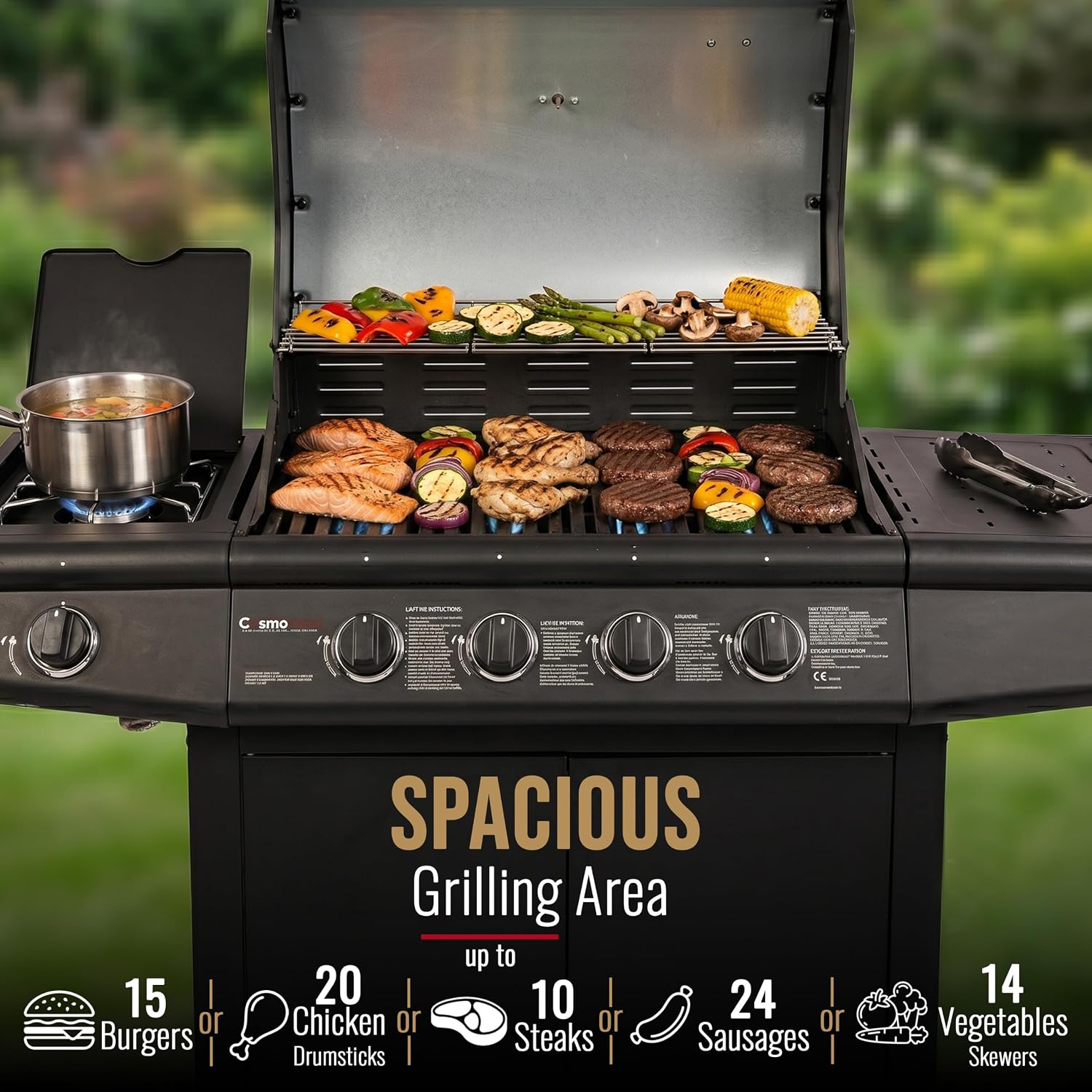 5 Gas Burner 4+1 Barbecue Grill