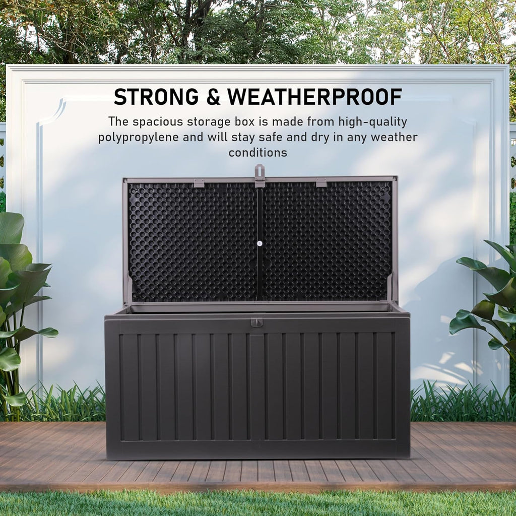Waterproof Cushion Storage Bench 270L Plastic Outdoor Balcony Storage Box