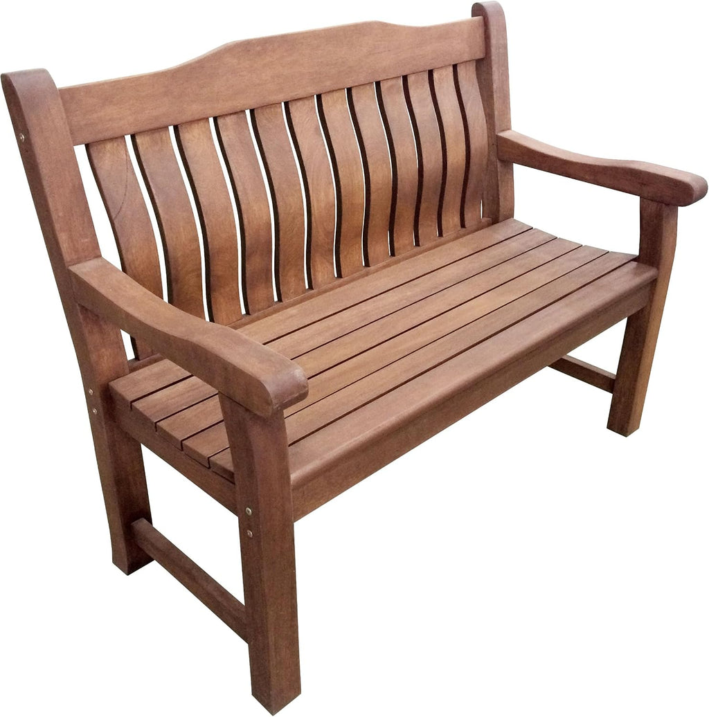 2 Seat Wooden Garden Bench - 120cm Outdoor Patio Seating