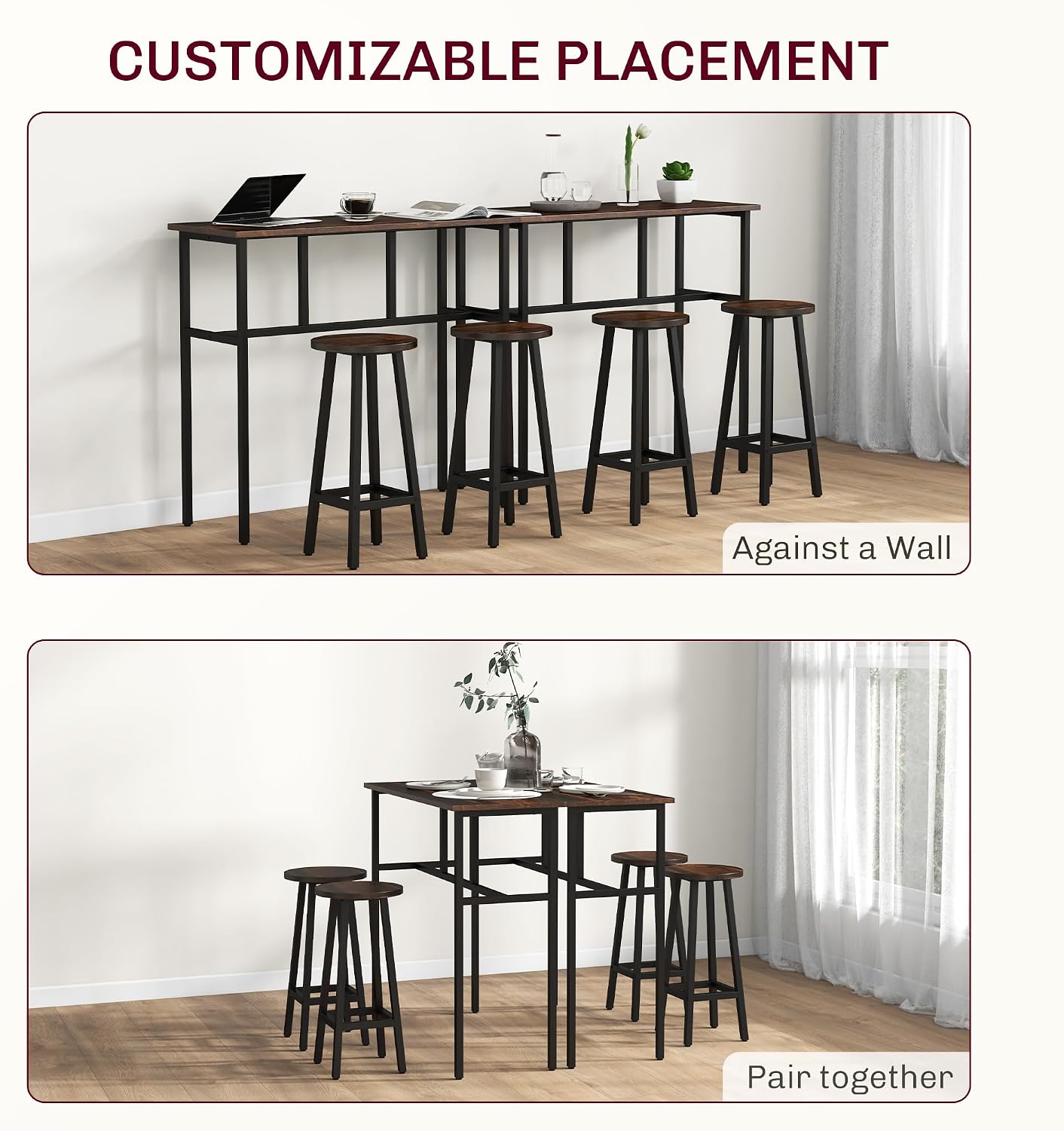 6-Piece Breakfast Bar Table and Stools Set