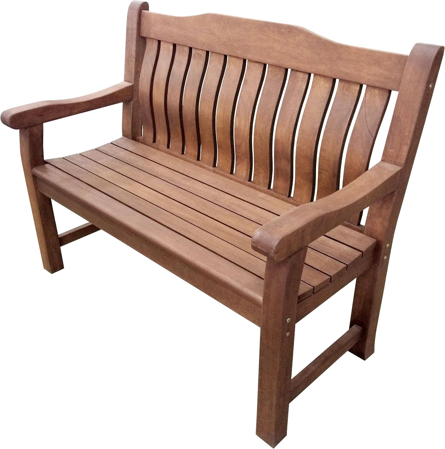 2 Seat Wooden Garden Bench - 120cm Outdoor Patio Seating