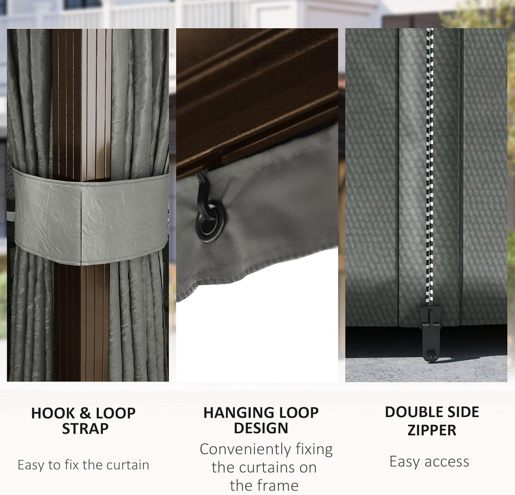 3 x 4m Hardtop Gazebo Canopy with Metal Roof