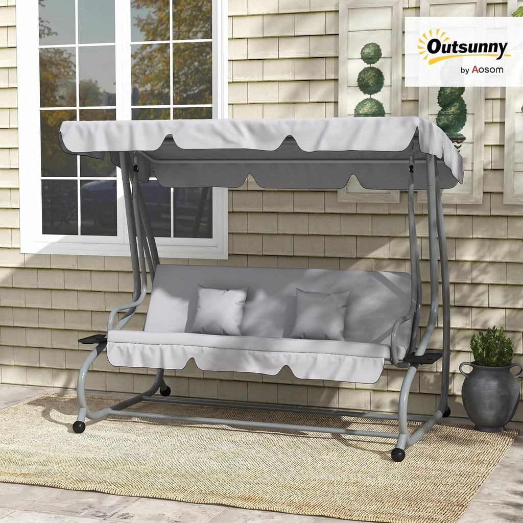 2-in-1 Garden Swing Seat Bed