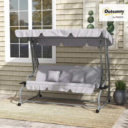 2-in-1 Garden Swing Seat Bed