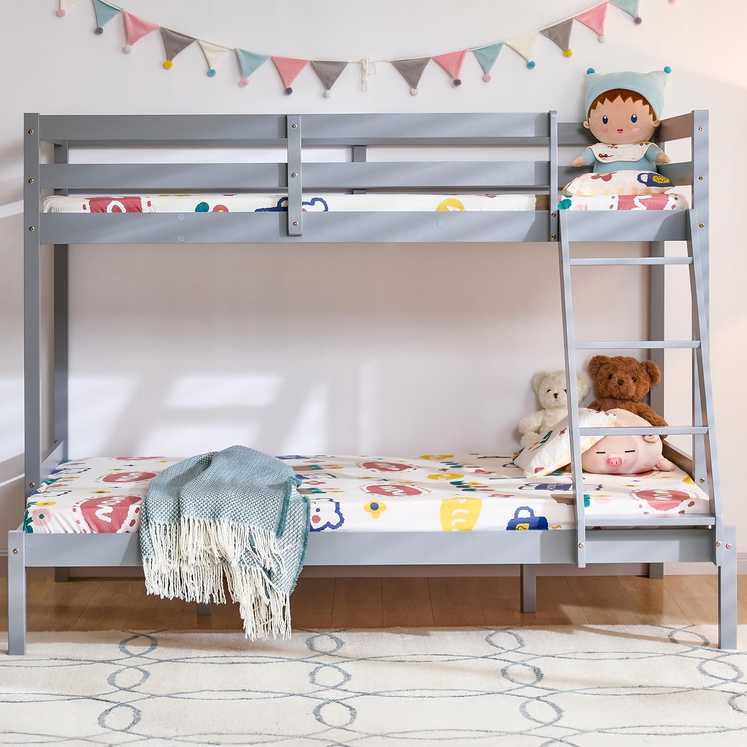 Bunk Bed Frame with Ladder