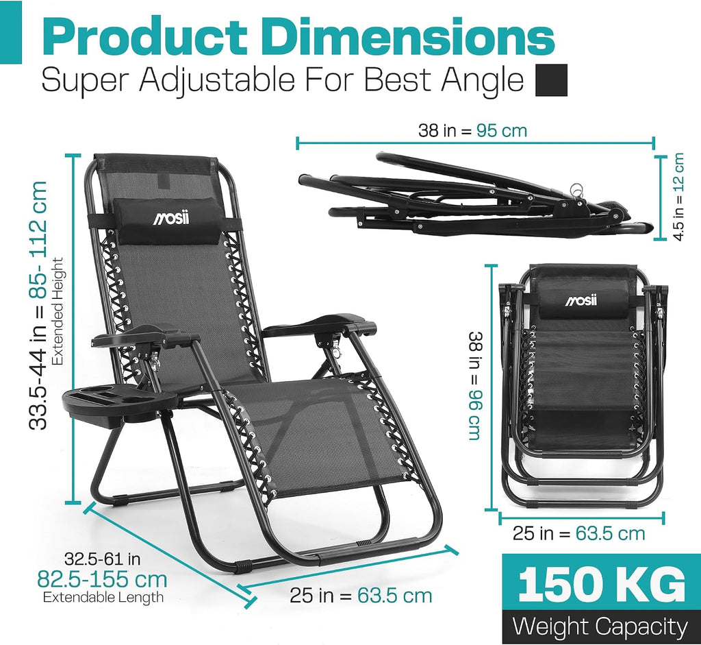 Sun Loungers For Garden Chairs Set of 2