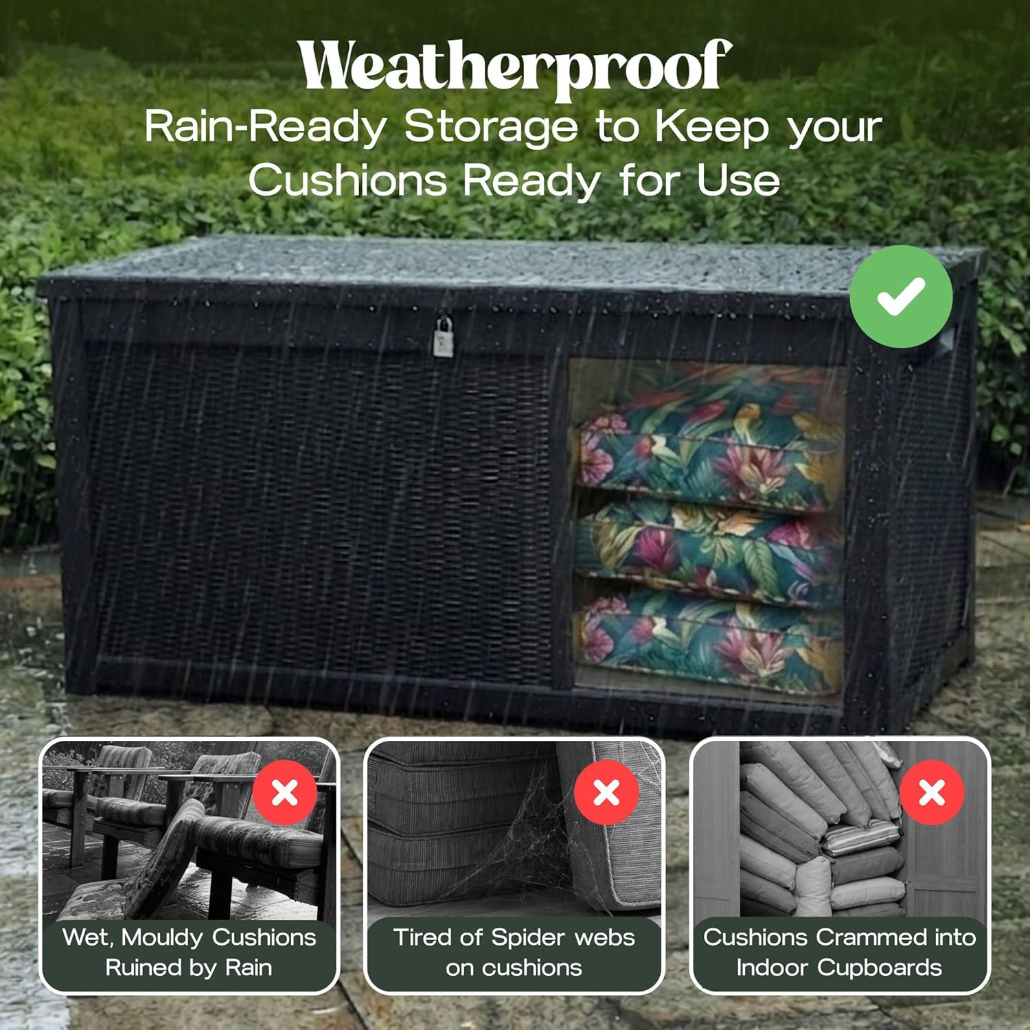 980L XXL Garden Storage Box &amp; Bench Seat